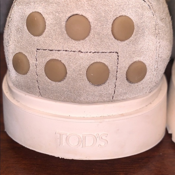 Tod\'s Gray Suede Calf Leather Slip-On Loafers Driving Shoes Rubber Sole Men’s 8 main image 6